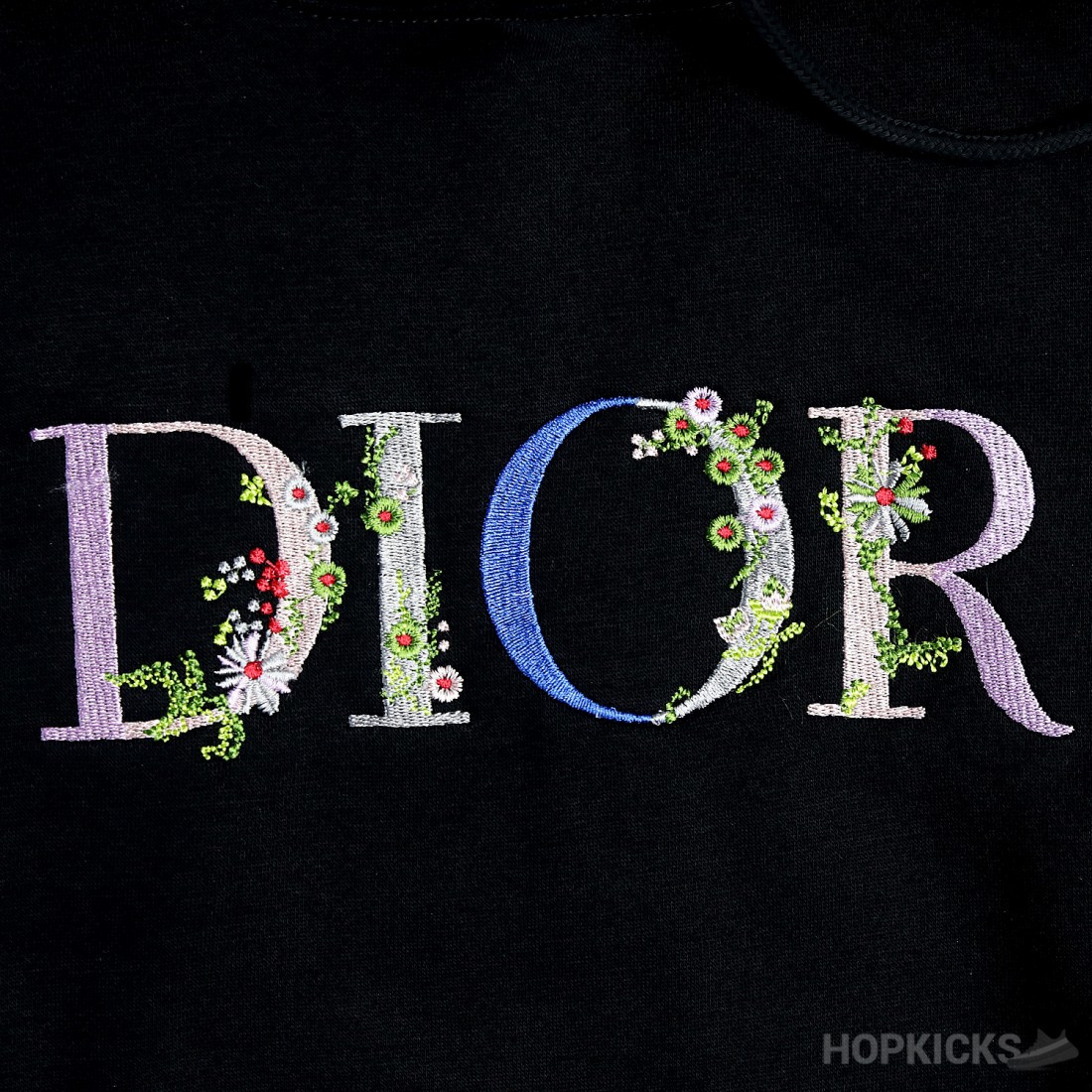 Dior Flower Logo Black Hoodie dior-flower-logo-black-hoodie